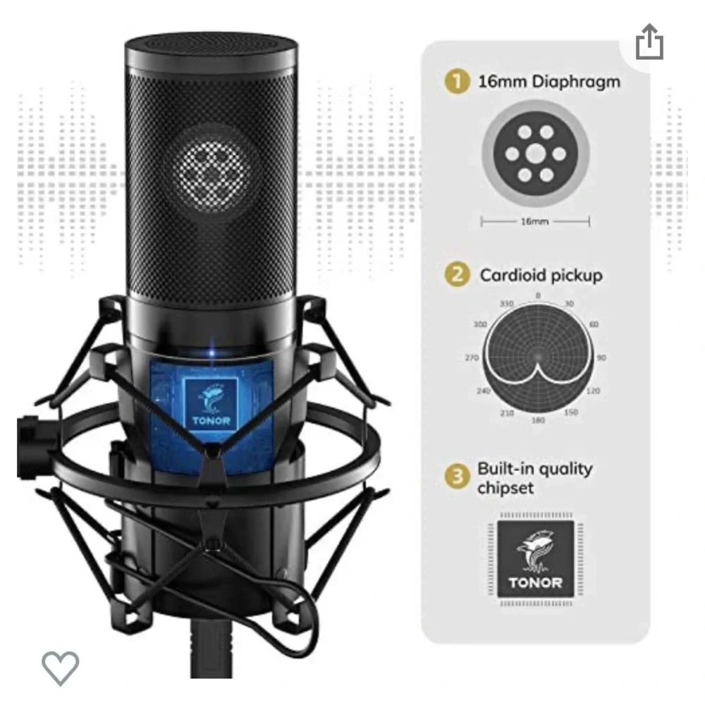 New Microphone PC Computer Mic Kit for Gaming Studio Recording Video